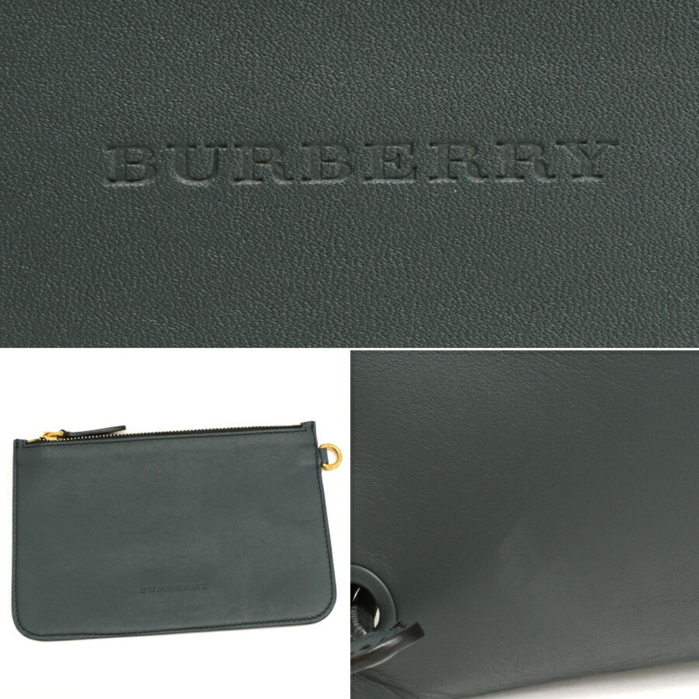 Burberry Graffiti Bonded Leather Drawcord Backpack Green - Picture 9 of 9